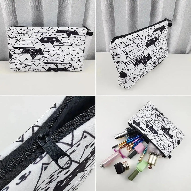 waterproof cosmetic bag | travel makeup organizer with zipper | pvc material makeup pouch | energy saving