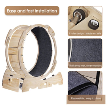 Cat Exercise Wheel For Indoor Cats, Running Wheel With Carpeted Runway