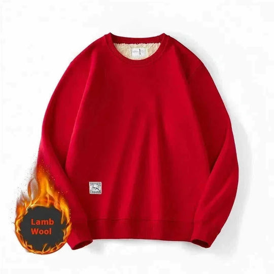 warm fleece pullover sweater | heavyweight fleece sweatshirt | solid color mens sweater | ultrasonic cleaning