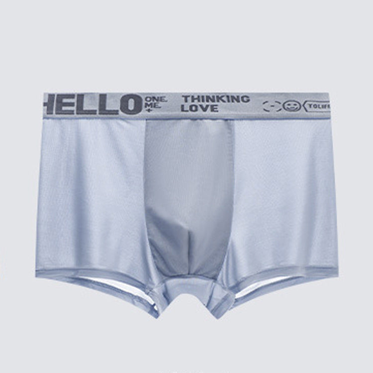 Popular HELLO Ice Silk Men's Underwear Youth Boxer Meifu Market