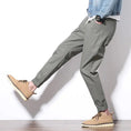 Men's small feet nine pants casual pants Harlan pants beam pants 
