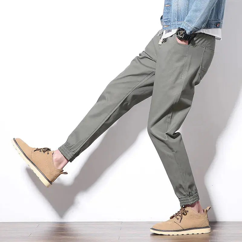 Men's small feet nine pants casual pants Harlan pants beam pants 