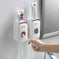 bathroom countertop organizer | touchless toothpaste dispenser | waterproof bathroom storage | energy saving