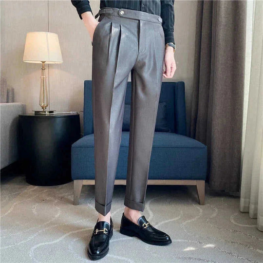 thin draping belt pants | elastic waistband trousers | lightweight fabric pants | ultrasonic cleaning