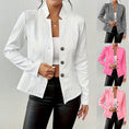 Women's Blazer Jacket Suit Coat Single-breasted Stand Collar Tops Slim Outerwear Temperament Office Jacket Meifu Market