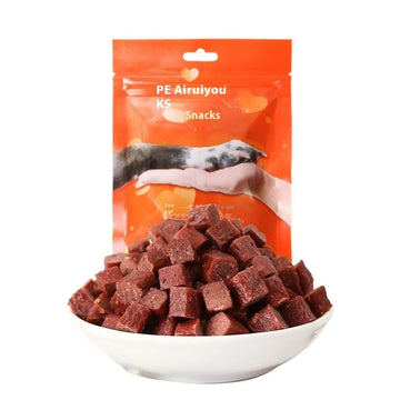 Dog Snacks Dried Beef Cubes Wholesale Pet Snacks Chicken Grain Dog Training Reward Teddy Meat Cube Manufacturer Meifu Market