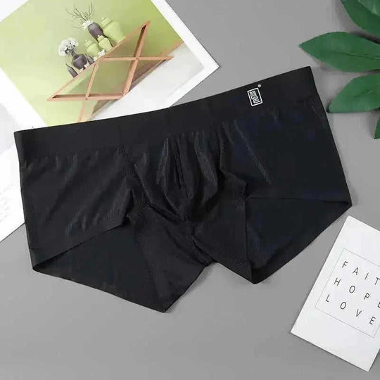 ice silk boxer shorts for men | breathable fabric underwear | moisture-wicking boxer briefs | ultrasonic cleaning