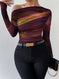 Print Long Sleeve T-Shirt Graphic Tees Women Tops Meifu Market