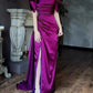 stretch chiffon fabric | floor length maxi dress | puff sleeve evening gown | ultrasonic cleaning