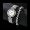 2-Piece Women's Watch & Bracelet Set - Luxury Fashion Jewelry Gift Set with Silver Strap Quartz Watch Gold - main product ...