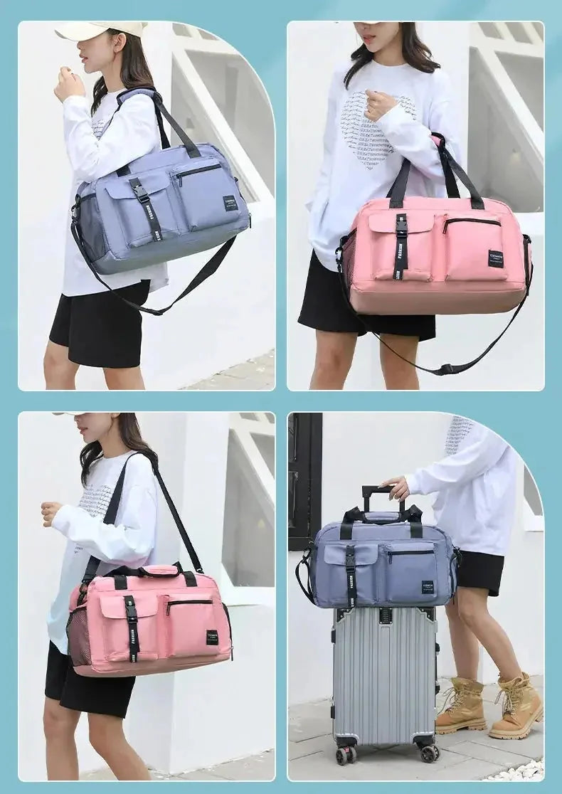 large waterproof gym bag | womens swim bag with wet pocket | yoga duffel bag for travel | ultrasonic cleaning