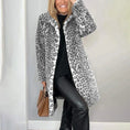 Women's Leopard Print Plush Jacket, Cozy Loose-Fit Warm Coat Elegant Medium-Length Fall Winter Outwear Meifu Market