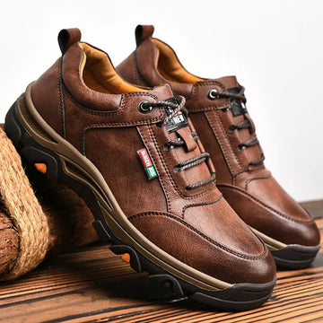 Men's British Style Round Toe Leather Shoes Meifu Market