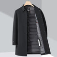 fleece-lined winter coat | windproof mens jacket | cotton-padded mid-length coat | energy saving