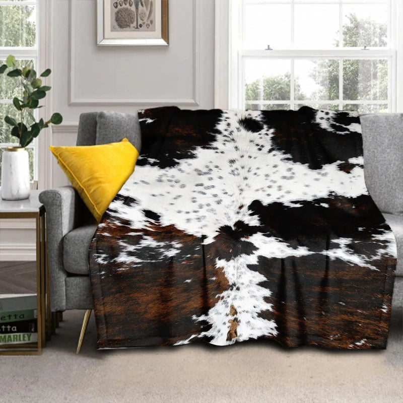 Cows Pattern Printed Flannel Digital Blanket Meifu Market
