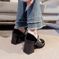 Women's One-strap Thick Heel Round Toe Large Size High Heels Meifu Market