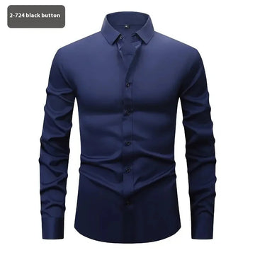 Fashion Personality Four-sided Stretch Shirt Men's Long Sleeve