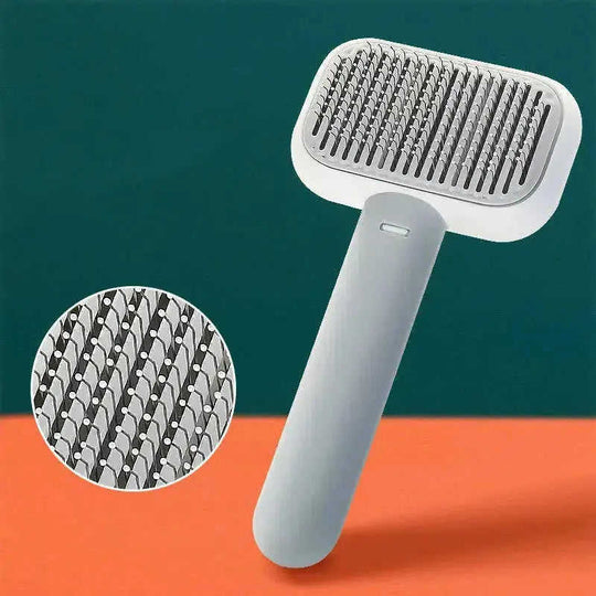New Pet Cat Dog Hair Brush Hair Massage Comb Open-Knot Brush Grooming Cleaning Tool Stainless Steel Comb Green - lifestyle...