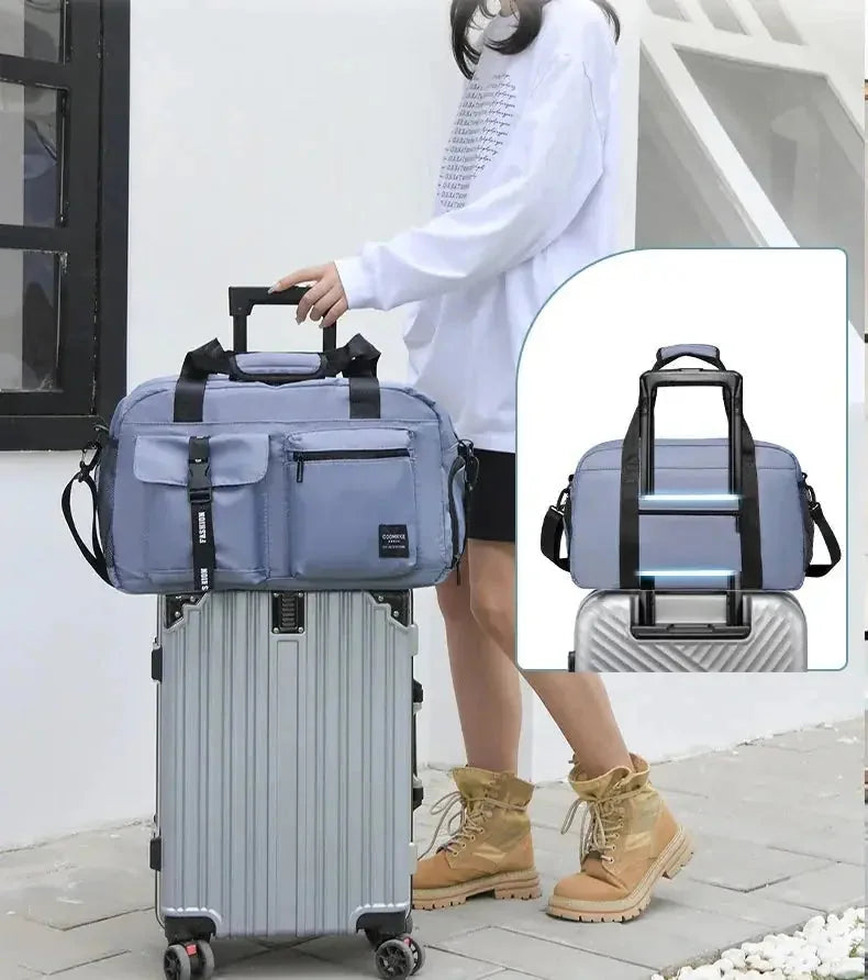 large waterproof gym bag | womens swim bag with wet pocket | yoga duffel bag for travel | ultrasonic cleaning