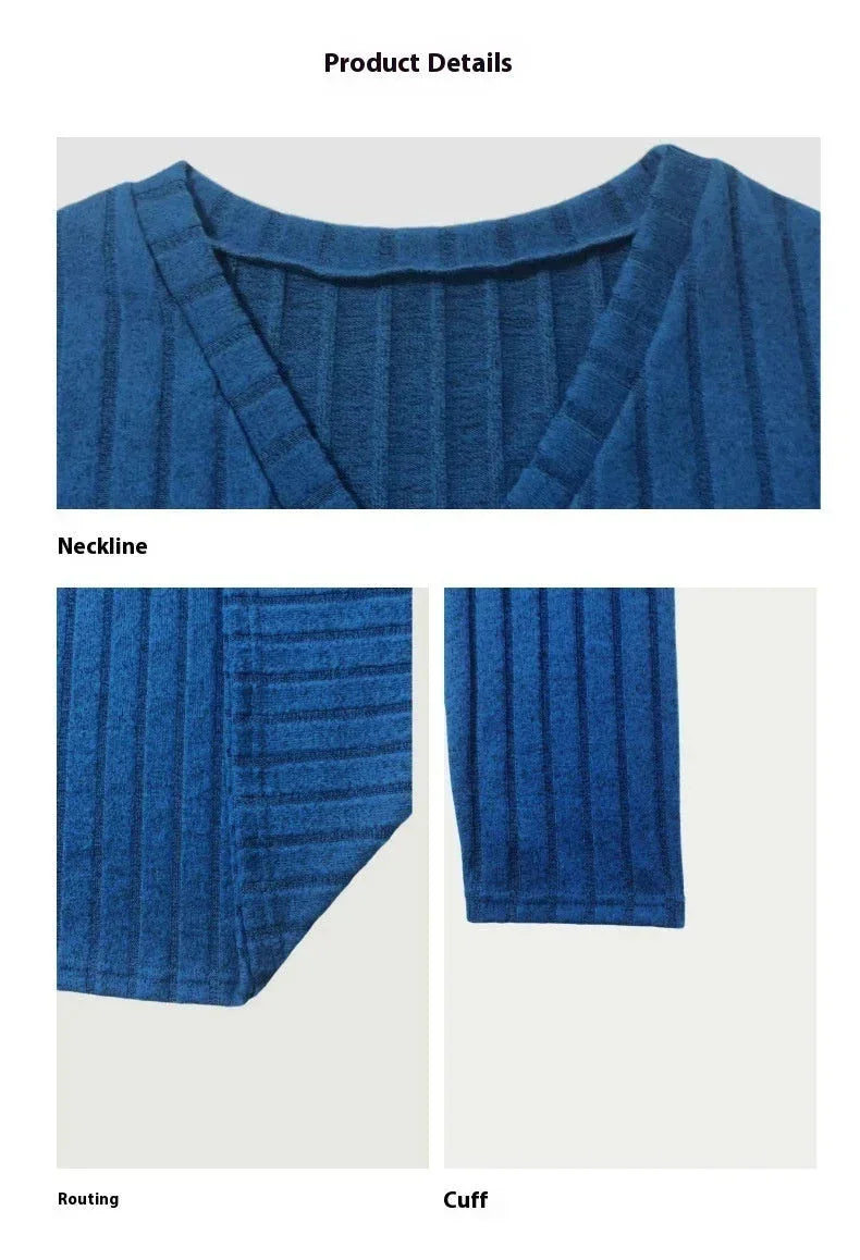 brushed cotton fabric | oversized fit t-shirt | long sleeve v-neck | ultrasonic cleaning