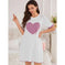 casual short sleeve pajamas | embroidered sleepwear for women | cotton blend nightwear | ultrasonic cleaning