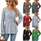 Women's Solid Color Round Neck Loose Long-sleeved T-shirt Meifu Market