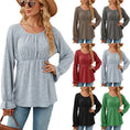 Women's Solid Color Round Neck Loose Long-sleeved T-shirt Meifu Market