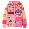 polyester-blend sweater | oversized fit pullover | long-sleeve printed top | energy saving