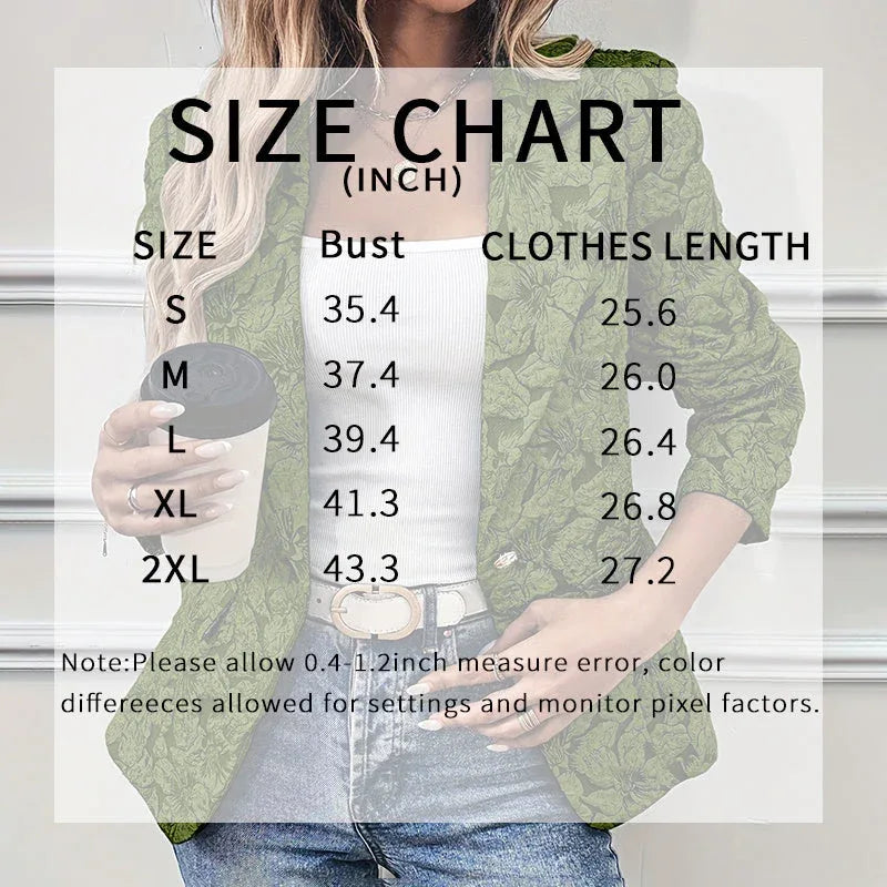 Women's Fall Business Casual Jacket 2025, Chic Floral Single Button Long Sleeve Blazer Meifu Market