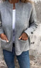 New Solid Color Casual Coat Zipper Sweater Cardigan Brown - back view