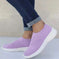 stretch mesh slip-on shoes | breathable knit flats | soft sole walking shoes | energy saving