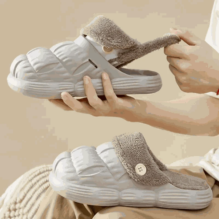 Removable Fluffy Shoes Warm Fuzzy Slippers Waterproof Non-Slip Indoor House Shoes For Women Men