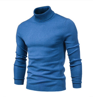 Men's Solid Color Slim Pullover Turtleneck Sweater Winter Casual Tops Clothing Meifu Market