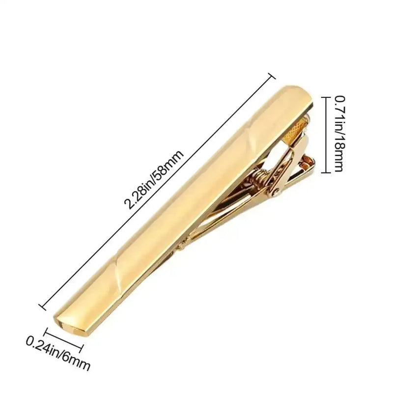 stainless-steel tie clip | gold metal tie bar | crystal tie pin for men | ultrasonic cleaning