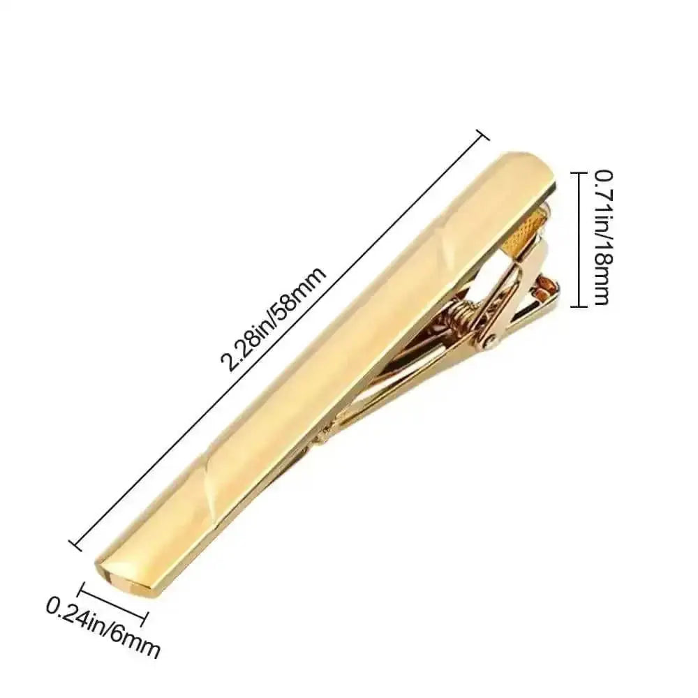 stainless-steel tie clip | gold metal tie bar | crystal tie pin for men | energy saving