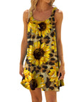 Women's Sunflower 3D Digital Printing Dress Meifu Market