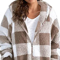 Women's Plaid Hooded Jacket, Long Sleeve Zip Up Oversized Coat With Pockets For Winter Casual And Commute Meifu Market