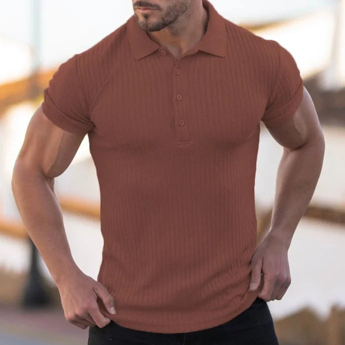 slim-fit polo shirt | mercerized cotton fabric | breathable short-sleeve shirt | ultrasonic cleaning