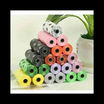 150-600pcs Dog Poop Bags | Cartoon Paw Print Leak-Proof Waste Bags