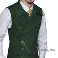 victorian double-breasted vest | woolen suit vest for men | three-piece suit accessory | ultrasonic cleaning