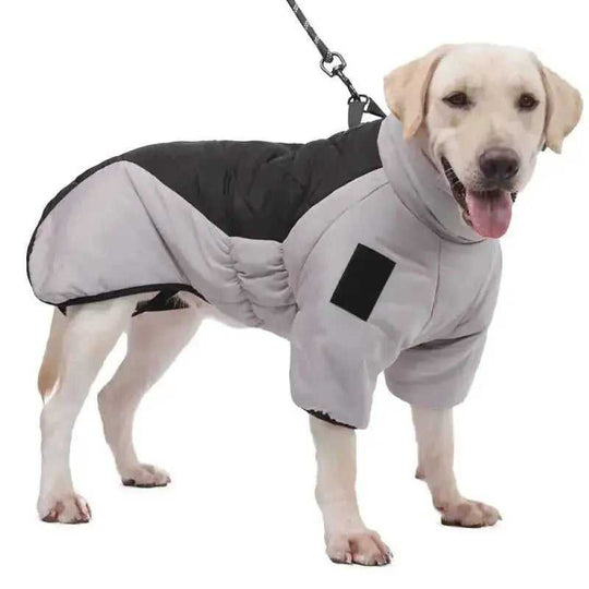 New Winter Dog Coat Waterproof Pet Clothes For Medum Large Dogs Warm Thicken Dog Vest Custome Labrador Jacket Greyish Purp...
