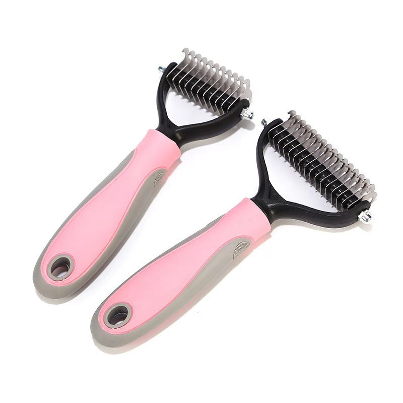 Stainless Double-sided Pet Brush Hair Removal Comb Grooming Dematting Dog Grooming Shedding Tools Meifu Market