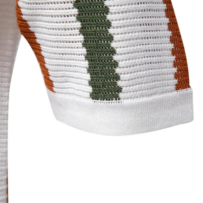 breathable hollow knit fabric | moisture-wicking polo shirt | slim-fit mens polo | ultrasonic cleaning