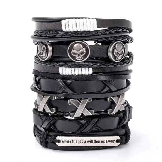 genuine leather bracelet | adjustable woven bracelet | multi-layer charm bracelet | energy saving