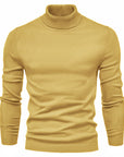 Men's Solid Color Slim Pullover Turtleneck Sweater Winter Casual Tops Clothing Meifu Market