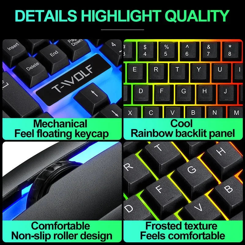 wired mechanical keyboard | rgb backlit gaming keyboard | ergonomic wrist rest keyboard | energy saving