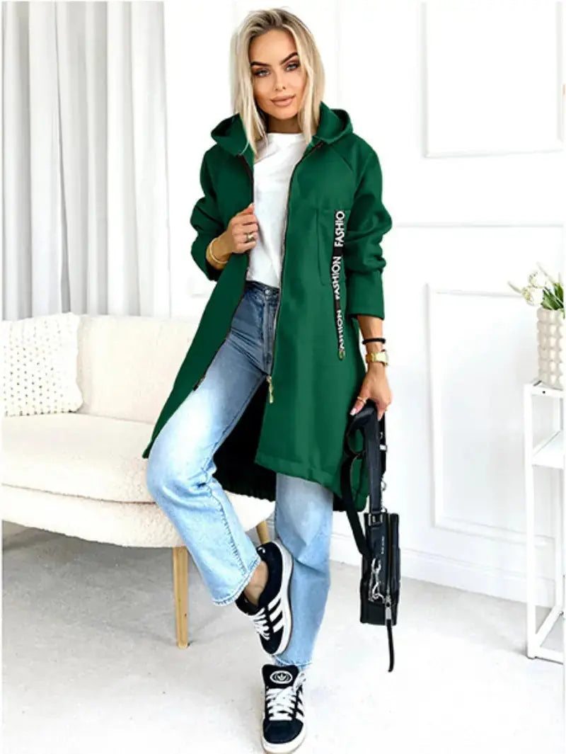 Hooded Sports Brushed Hoody Casual Long-sleeved Zipper Jacket - lightweight brushed hoody for running errands and relaxation