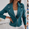 Zip-up Lapel Jacket With Pockets Ins Fashion Long Sleeve Short Tops Women's Clothing Meifu Market