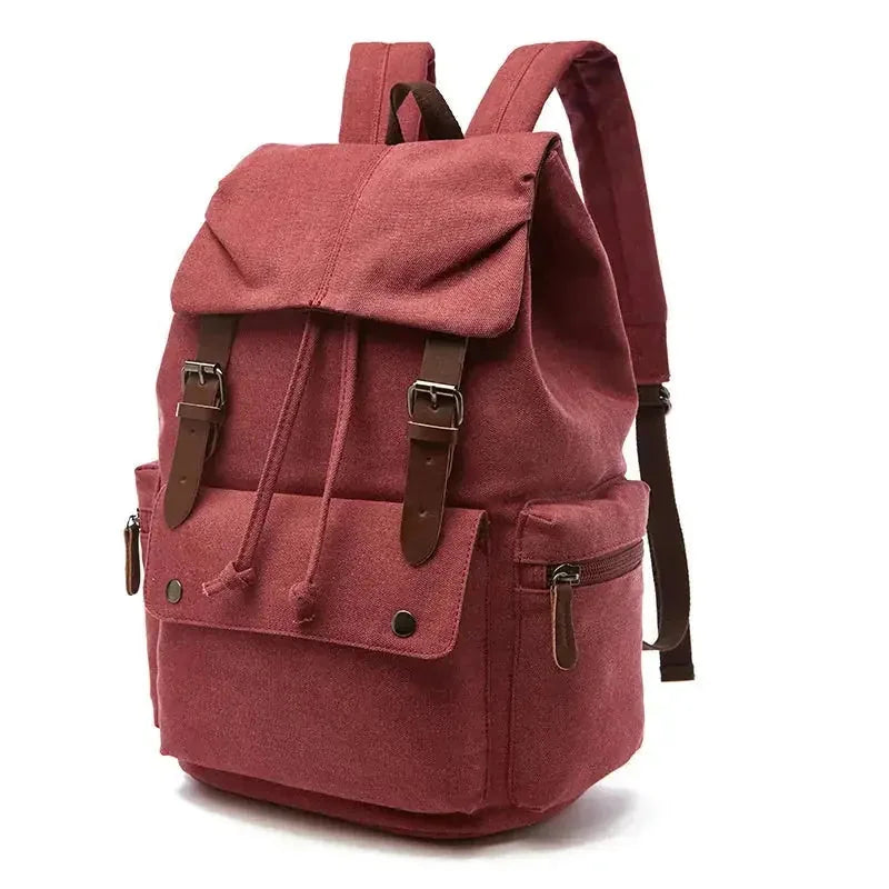 waterproof canvas backpack | 15-inch laptop compartment | vintage travel backpack | energy saving