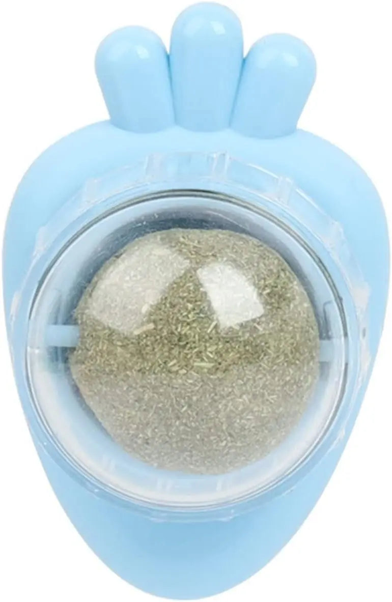 Catnip Toys Self Adhesive Carrot Shape Cat Catnip Balls Toy For Indoor Cat Cat Wall-mounted Mint Balls For Cat Teeth Cleaning Blue Meifu Market